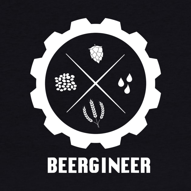 BEERGINEER Brewmaster Beer Brewer TShirt Homebrew Gift by FONSbually